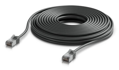 Cordon RJ45 outdoor 12m Cat 6A noir