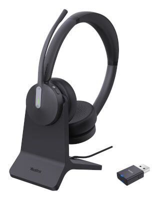 Casque sans fils binaural WH64 UC&Teams + support