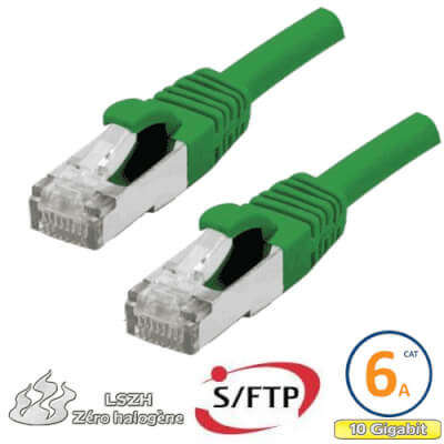 Cordon RJ45 Cat 6a S/FTP Primacy LSZH 10m vert