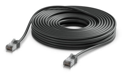 Cordon RJ45 outdoor 15m Cat 6A noir