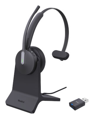 Casque sans fils monaural WH64 UC&Teams + support